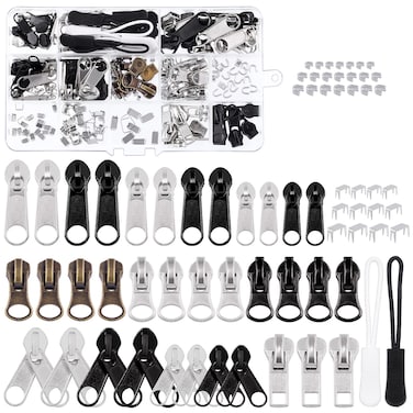 250Pcs Zipper Replacement Zipper Repair Fix Kit Zipper Slider Set for Fixing Luggage Bags Coats Jean Jackets Tents