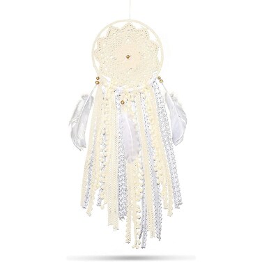 Bright Creations Dream Catcher Kit for DIY Crafts Wall Decor and Supplies 8 x 25 in Beige