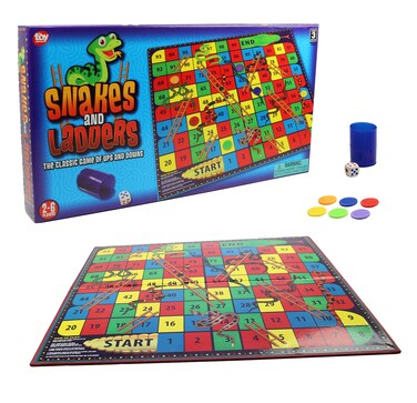 Snakes and Ladders Board Game for All Ages  Fun Family Games Snakes and Ladders for 26 Players