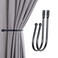 Deco Window Curtain Holdbacks 2 pcs Curtains Holder Wall Mounted Drapery Tiebacks Window Hook for Home Decor Matte Black