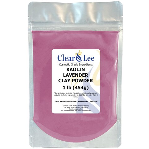 ClearLee Kaolin Lavender Clay Cosmetic Grade Powder  100 Pure Natural Powder  Great For Skin Detox Rejuvenation and More  Heal Damaged Skin  DIY Clay Face Mask 1 lb