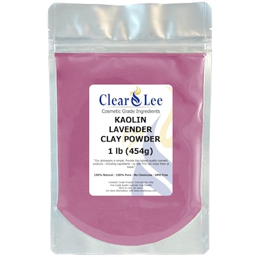 ClearLee Kaolin Lavender Clay Cosmetic Grade Powder  100 Pure Natural Powder  Great For Skin Detox Rejuvenation and More  Heal Damaged Skin  DIY Clay Face Mask 1 lb
