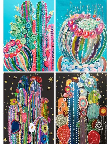 4 Pack 5D Full Drill Diamond Painting Kit KISSBUTY DIY Cactus Diamond Rhinestone Painting Kits for Adults and Beginner Cactus Diamond Arts Craft Decor 138 X 98 Inch