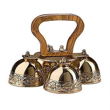 4bell Embossed Brass Altar Bells