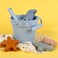 BLUE GINKGO Modern Baby Sand Toys  Travel Friendly  Silicone Bucket Shovel 4 Molds Beach Bag for Toddlers Kids  Blue