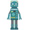 Petit Collage Folding Growth Chart Blue Robot