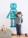 Petit Collage Folding Growth Chart Blue Robot