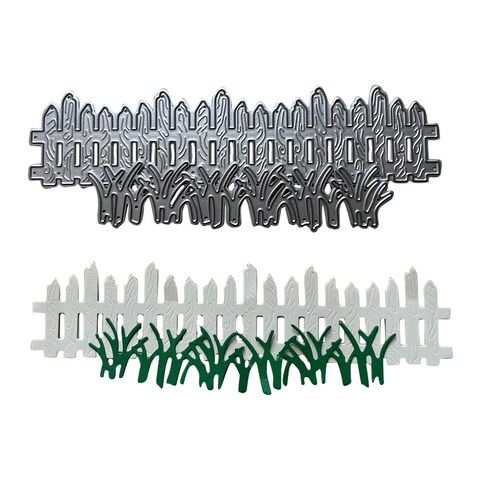 Fence Cutting Dies Grass Straw Die Cuts Metal Embossing Stencils Template Mould for Card Scrapbooking Album Paper Card Decor and DIY Crafting