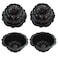 Proshopping Carbon Steel Mini Bundt Cake Pans 4 Inch Metal Nonstick Fluted Cake Pan 4Pcs Kugelhopf Mould for Baking Buntcake Bundtlet Bavarois Cupcake Brownie Pudding Tarts  Pumpkin Shaped Black