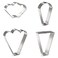 Foose Brand Cookie Cutters 4 Piece Platter Cookie Cutter Set 3 38 inTrapezoid 4 in Teardrop Round 3 in Clam and 45 in Fan Three Bumps USA Made