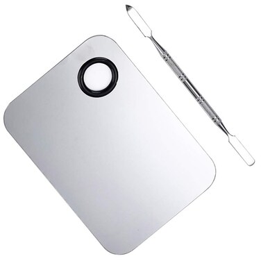 ISCRIO Professional Pro Stainless Steel Makeup Palette Professional Cosmetic Mixing Makeup Palette Spatula Makeup Artist Tool 10 Count
