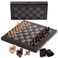 GSE Games  Sports Expert 3in1 Carbon Fiber Tech Folding Chess Checkers and Backgammon Board Game Combo Set Portable Travel Chess Checker Backgammon Set for Kids  Adults