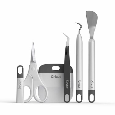 Cricut Basic Tool Set  5Piece Precision Tool Kit for Crafting and DIYs Perfect for Vinyl Paper  Ironon Projects Great Companion for Cricut Cutting Machines Gray