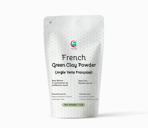 French Green Clay Powder 1lb  Deep Facial Cleanser  Skin Softening Face Mask  Natural Detoxifying Mask  Argile Verte  By Yogis Gift