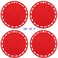 Silicone Hot Pads Set of 4  6 in 1 MultiPurpose Kitchen Tool Pot Holder Splatter Guard Microwave Cover Jar Opener Decorative Trivet Red 8 Inches Includes 121 Cooking Secrets Ebook