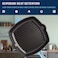 Country Living Enameled Cast Iron Square Griddle Grill Pan with Ridges Helper Handle and Pouring Spouts for Easy Draining Indoor Grilling Skillet 11Inch Blue