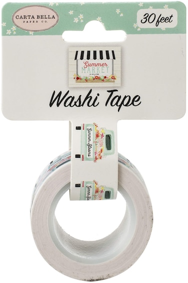 Carta Bella Paper Company Blossom Truck washi tape red pink green yellow black teal