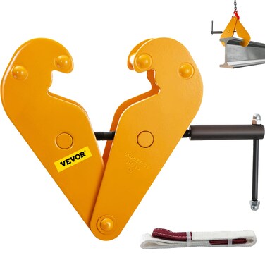 BestEquip Beam Clamp 4400lbs2ton Capacity I Beam Lifting Clamp 3inch9inch Opening Range Beam Clamps for Rigging Heavy Duty Steel Beam Clamp Tool Beam Hangers for Lifting RiggingYellow