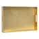 MAONAME Modern Gold Decorative Tray with Handles Gold Leaf Serving Tray for Coffee Table Rectangle Bathroom Decor Tray 158 L x 102 W x 14 H