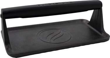 Blackstone 5553 PreSeasoned Cast Iron Griddle Press Medium Heavy DutyMeat Burger Bacon Steak Panini Sandwich Sausage Heat Resistant Rubber Handle10 x 55 Rectangle Black