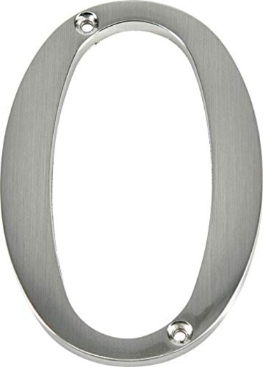 Distinctions by Hillman 843320 4Inch Brushed Nickel FlushMount House Number 0