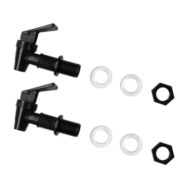 2 Pcs Replacement Cooler Faucet Reusable Spigot Spout Water Beverage Lever Pour Dispenser Valve Water Crock Water Tap BPA Free Plastic Water Spigot Black