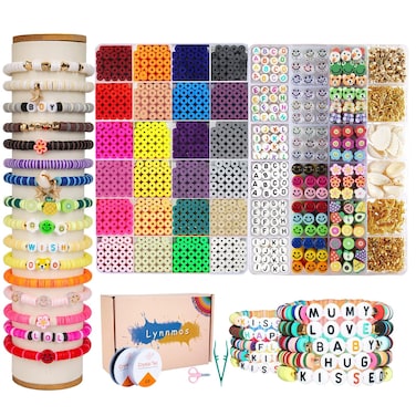 Clay Beads 7200 Pcs 2 Boxes Bracelet Making Kit  24 Colors Polymer Clay Beads for Bracelet Making Set  Jewelry Making kit Supplies and Charms  Bracelet Making Kit for Girls Teens Kids Age 412