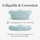 STOJO Collapsible Sandwich Box  Aquamarine 24oz  Reusable Food Storage Container  ToGo Travel Silicone Bowl for Hot and Cold Food  for Meal Prep Lunch Camping and Hiking  Dishwasher Safe