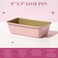 Paris Hilton Nonstick Carbon Steel Bakeware Collection 9Inch x 5Inch Loaf Pan Dishwasher Safe Made without PFOA and PFAS Pink Champagne TwoTone