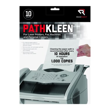 Read Right PathKleen Laser Printer Cleaning Sheets 85 x 11 Inches Sheets 10 Sheets per Package RR1237