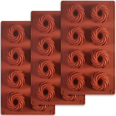 ionEgg Silicone Vortex Mold for Making Chocolate Candy Pudding Cookies Pack of 3
