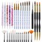 Artdone 31pcs Nail Art BrushesNail Art Tool SetNail Dotting ToolsNail Dust BrushStriping Nail Art Brushes for Long LinesNail Drawing Pen For Nail Design