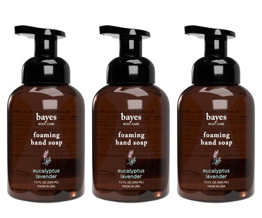 Bayes Foaming Hand Soap PlantDerived  Aromatic and Nourishing Hand Wash Infused with Natural Essential Oils  USDA Certified Biobased  115 Ounce Eucalyptus Lavender 3 Pack