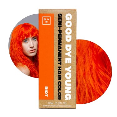 Good Dye Young SemiPermanent Hair Color Vegan and CrueltyFree Orange Hair Dye Last up to 24 Washes NonDamaging Conditioning Hair Color 5FL OZ Riot