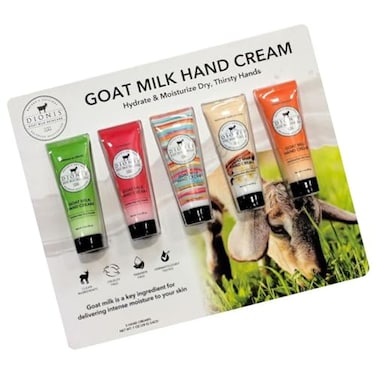 Dionis Goat Milk Skincare  5 Pack of 1 oz Hand Creams Creamy Coconut  Oats Peppermint Twist Sea Treasures Sugarberry Vanilla Bean