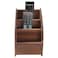 SunGreen 3Slot Rustic Burnt Wood Remote Control Holder Media Organizer