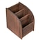SunGreen 3Slot Rustic Burnt Wood Remote Control Holder Media Organizer