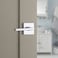 Kwikset Halifax Interior Privacy Door Handle with Lock Door Lever For Bathroom and Bedroom Polished Chrome Reversible Keyless Push Button Lock Door Lever