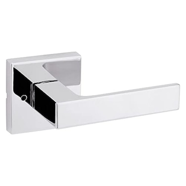Kwikset Singapore Interior Privacy Door Handle with Lock Door Lever For Bathroom and Bedroom Polished Chrome Reversible Keyless Turn Lock