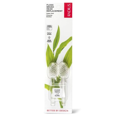 Radius  Toothbrush Replacement Heads for Source Tour Toothbrushes Premium BristlesSoftPack of 2
