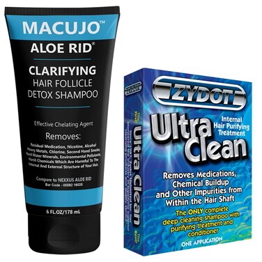 Macujo Aloe Rid Detox Shampoo and Zydot UltraClean Method Deep Cleans All Pollutants Residual Medications Nicotine Alcohol Chlorine 2nd HandSmoke