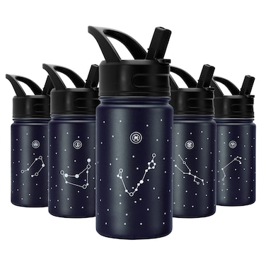 BJPKPK Water Bottle with Straw Lid 15 oz Insulated Water Bottle Stainless Steel Metal Water Bottles Reusable Leak Proof BPA Free Thermos Flask CupsConstellationPisces
