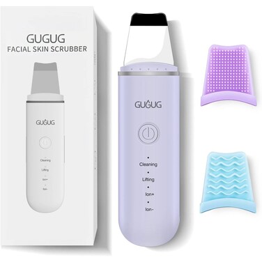 GUGUG Skin Scrubber Face Spatula 4 Modes Skin Spatula Blackhead Remover Pore CleanerPurple