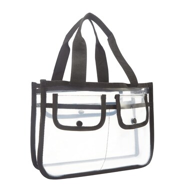 HAOGUAGUA Small Clear Cosmetic Bag with Pockets Clear Makeup Artist Storage Bag