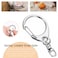 80 Pcs Keychain Clip D Snap Hook Roctee Metal Key Ring with Chain Hooks for Lanyard Key Chain Crafting DIY Crafts Keychain Carabiner Clip Hardware with Open Jump Ring Silver Keychain Hardware