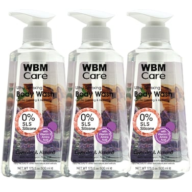 WBM Care Body Wash Softer and Smoother Skin with Lavender  Almond Essential Oils Deep Nourishing Skin Care Shower Gel 175 fl ozEach  Pack of 3