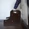 2BHOME Wooden Two Step Stool  Heavy Duty 2 Step Stool  Holds up to 400Lb for KitchenBathroomBedside Step Stool Walnut