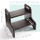 2BHOME Wooden Two Step Stool  Heavy Duty 2 Step Stool  Holds up to 400Lb for KitchenBathroomBedside Step Stool Walnut