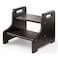 2BHOME Wooden Two Step Stool  Heavy Duty 2 Step Stool  Holds up to 400Lb for KitchenBathroomBedside Step Stool Walnut