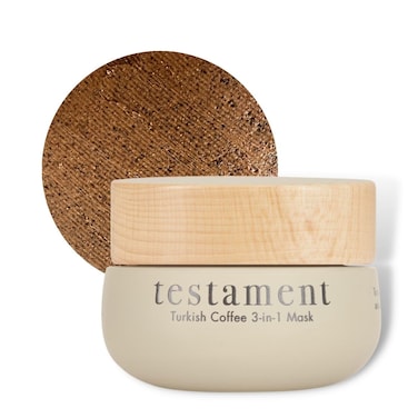 Testament Beauty Turkish Coffee Mask Anti aging Skincare masks Ceramides Niacinamide reduces fine lines wrinkles Vitamin A vitamin E gentle exfoliating inflammation tightens skin deeply moisture